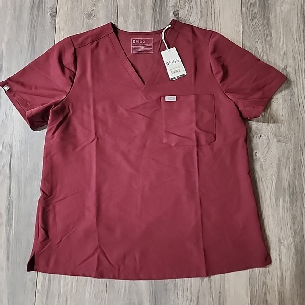 FIGS NWT Scrub Top Women’s XXL Catarina One Pocket Burgundy